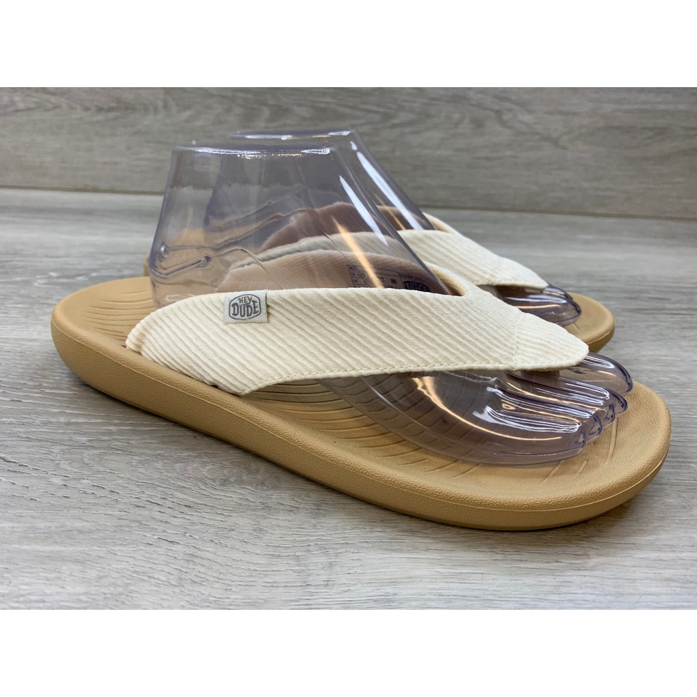 Hey Dude Meg Panama White Flip Flop Sandals Women's 10 Casual Comfort Shoes